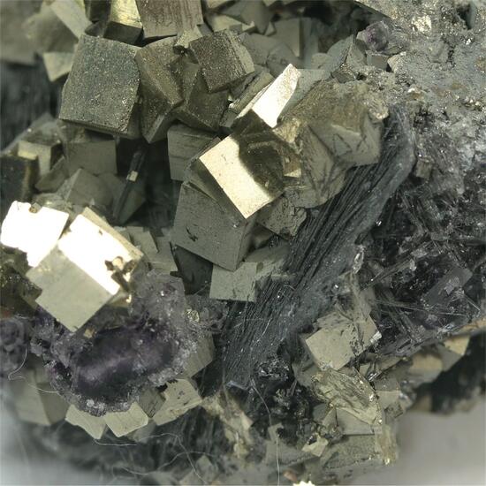 Cosalite With Pyrite & Fluorite