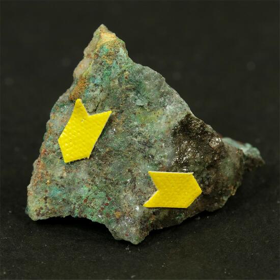 Native Gold With Malachite & Dioptase