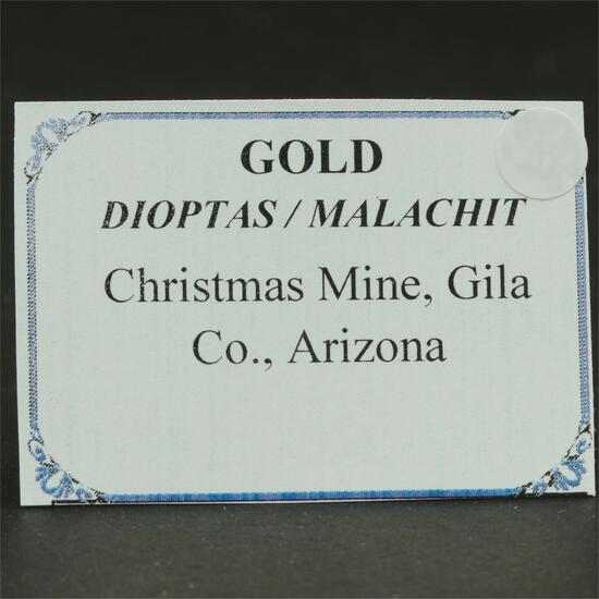 Native Gold With Malachite & Dioptase