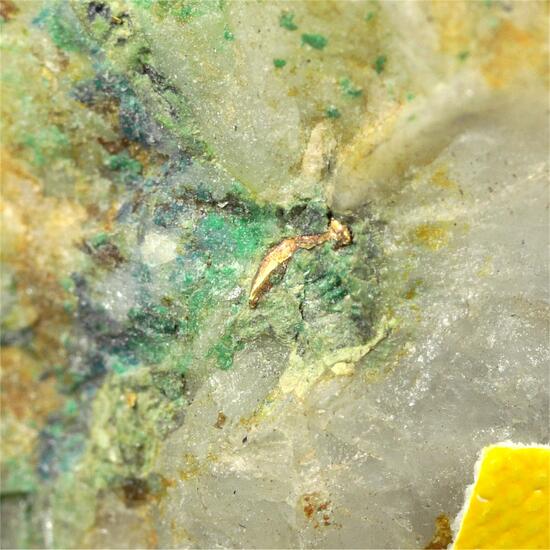 Native Gold With Aikinite Malachite Azurite & Limonite