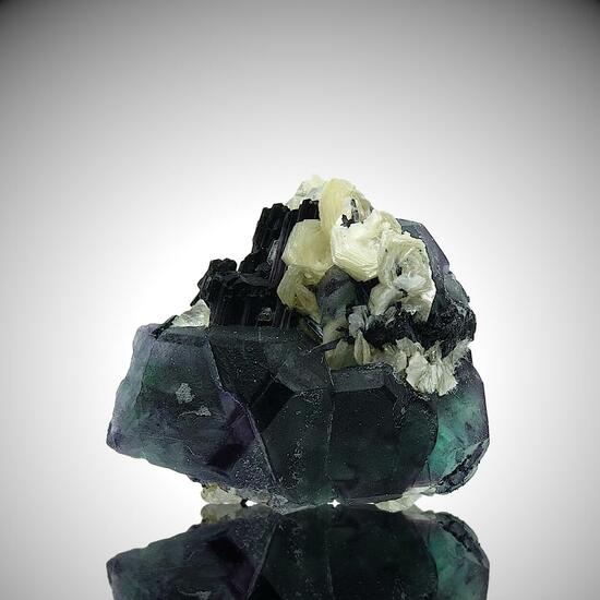 Fluorite With Schorl & Muscovite