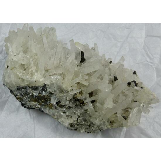Quartz & Chalcopyrite On Sphalerite