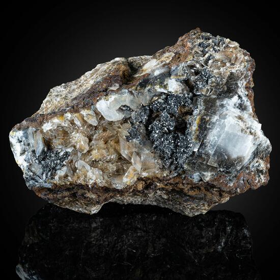 Pyrolusite On Calcite