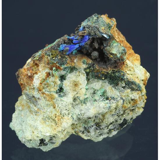 Linarite Quartz Chalcopyrite & Brochantite