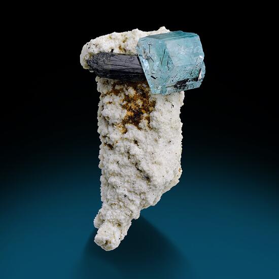 Beryl Var Aquamarine Schorl On Microcline