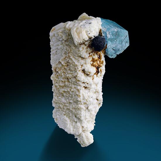 Beryl Var Aquamarine Schorl On Microcline