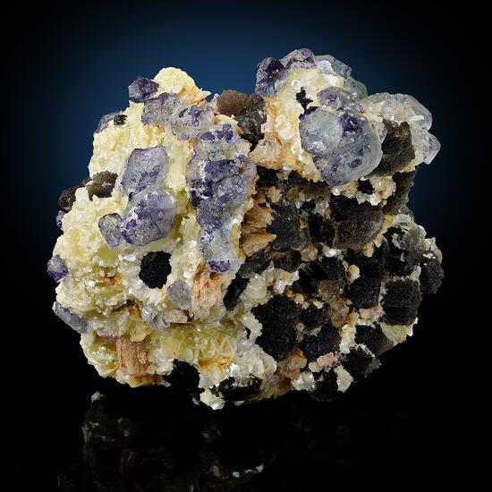 Fluorite Herderite & Beryl Var Goshenite