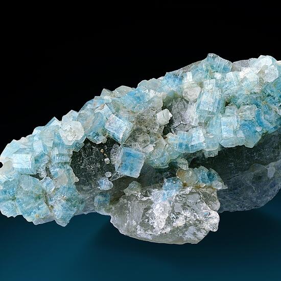 Aquamarine On Smoky Quartz