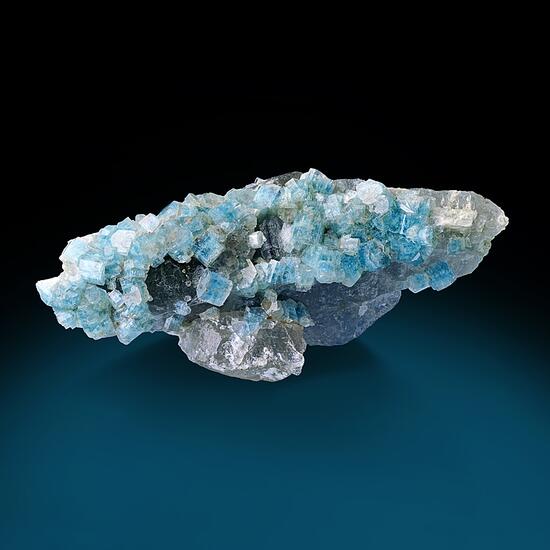 Aquamarine On Smoky Quartz