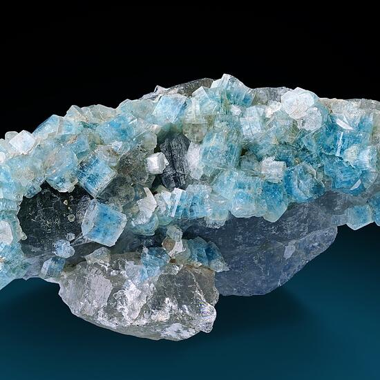 Aquamarine On Smoky Quartz