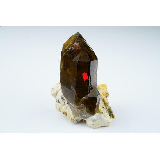 Smoky Quartz Chlorite & Garnet Var Spessartine