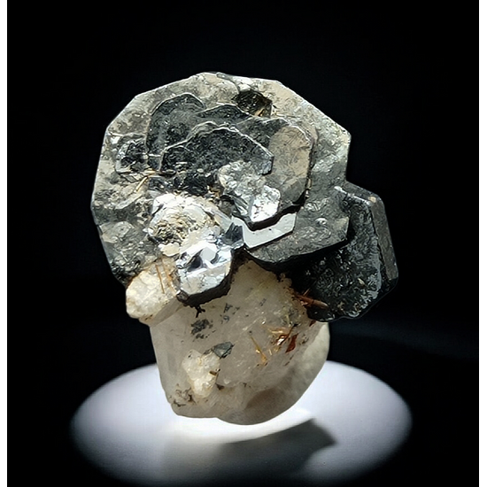 Iron Rose Rutile With Feldspar Group