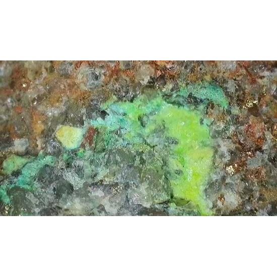 Andersonite On Uraninite In Sandstone With Pyrite