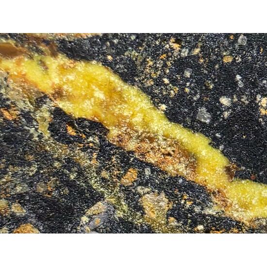 Uranophane With Gummite In Uraninite