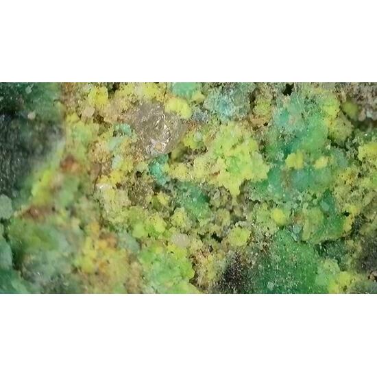 Johannite With Chalcanthite On Uraninite