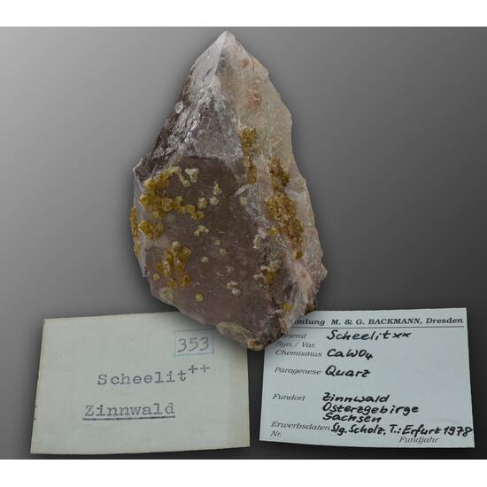 Scheelite On Smoky Quartz