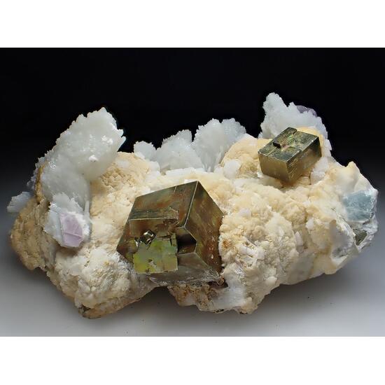 Pyrite Quartz Dolomite & Fluorite