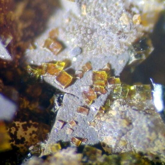 Bariopharmacosiderite & Fluorite