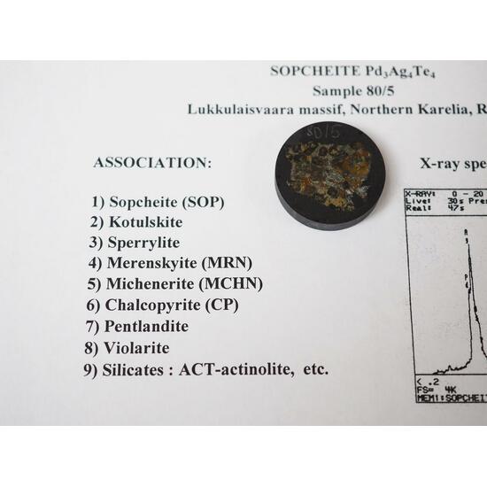 Sopcheite With Kotulskite & Merenskyite & Michenerite