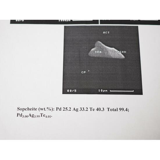 Sopcheite With Kotulskite & Merenskyite & Michenerite