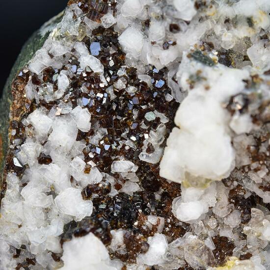 Garnet Var Melanite With Vesuvianite & Feldspar