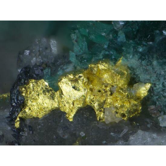 Native Gold On Malachite