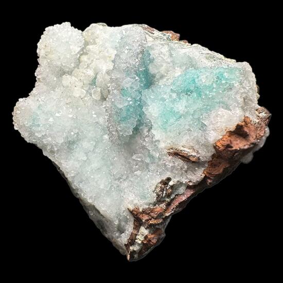 Quartz On Chrysocolla & Calcite