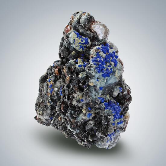 Azurite On Selenite