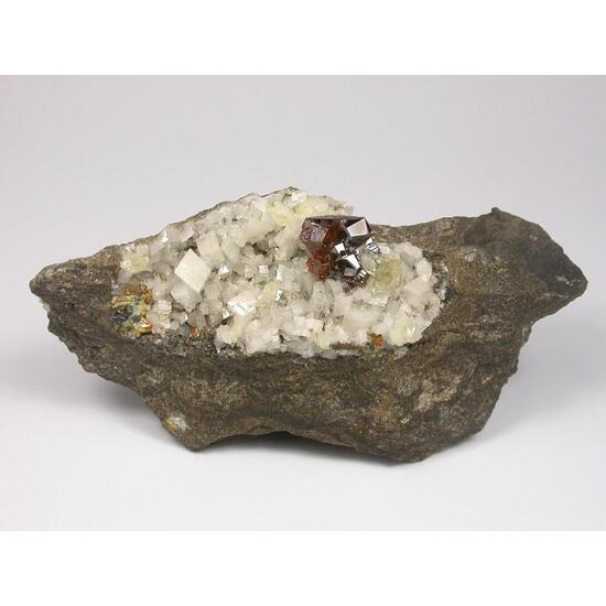 Sphalerite & Calcite On Dolomite