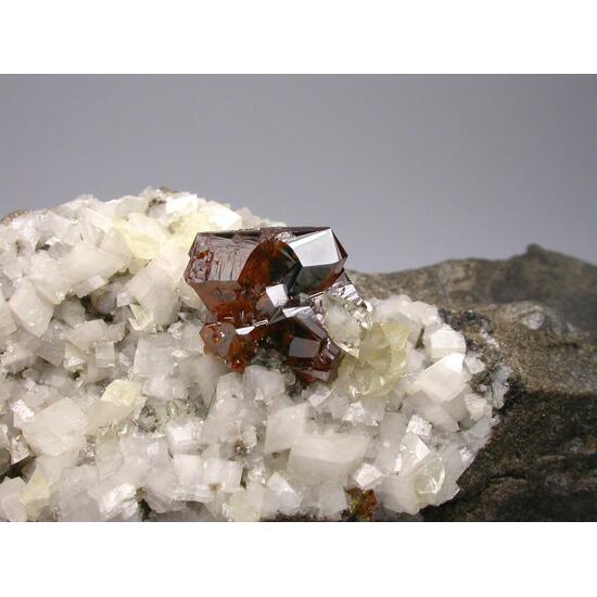 Sphalerite & Calcite On Dolomite