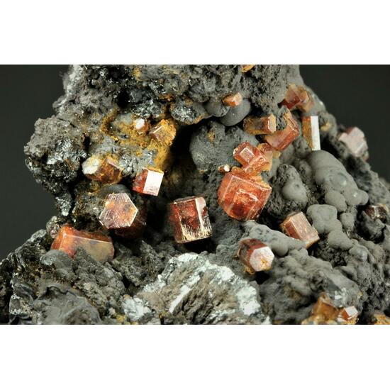 Vanadinite On Pyrolusite