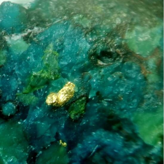 Gold On Shattuckite & Chrysocolla